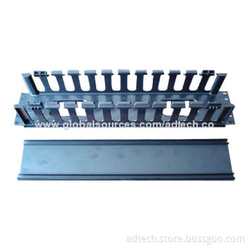 Horizontal Cable Manager, 2U Plastic Material, Suitable for Standard 19-inch Rack or Cabinet